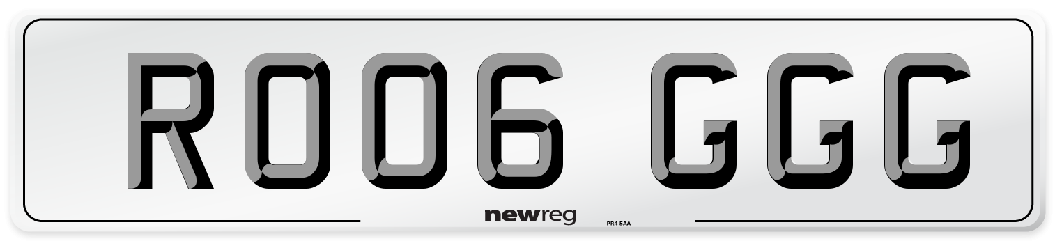 RO06 GGG Number Plate from New Reg